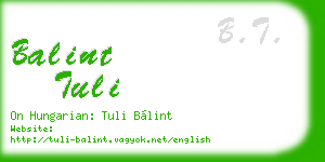 balint tuli business card
